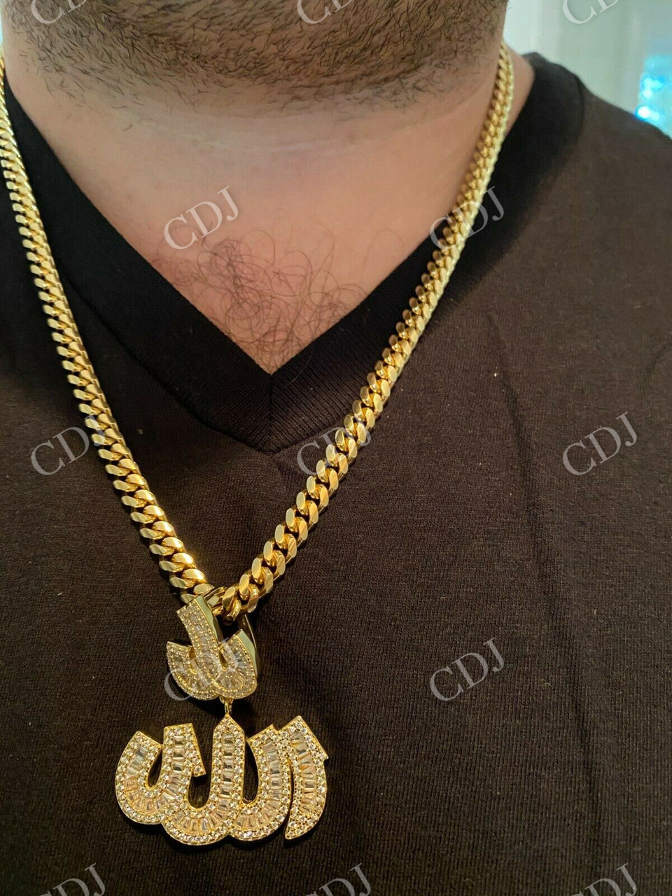 Diamond Allah Arabic Pendant  customdiamjewel   