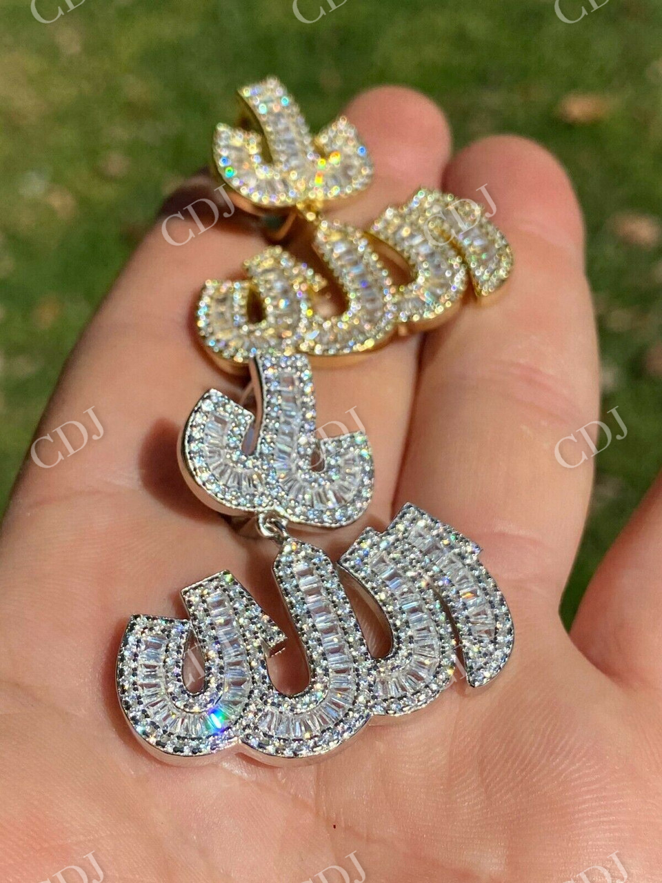 Diamond Allah Arabic Pendant  customdiamjewel   