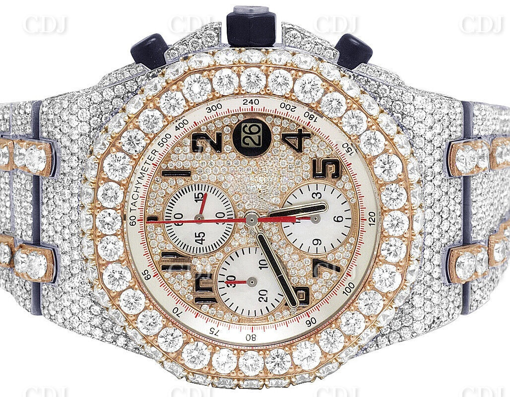 Fully Iced Out AP Chrono Two Tone watch customdiamjewel
