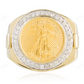 14K Yellow Gold Pure Coin Lab Grown Diamond Ring hip hop jewelry CustomDiamJewel