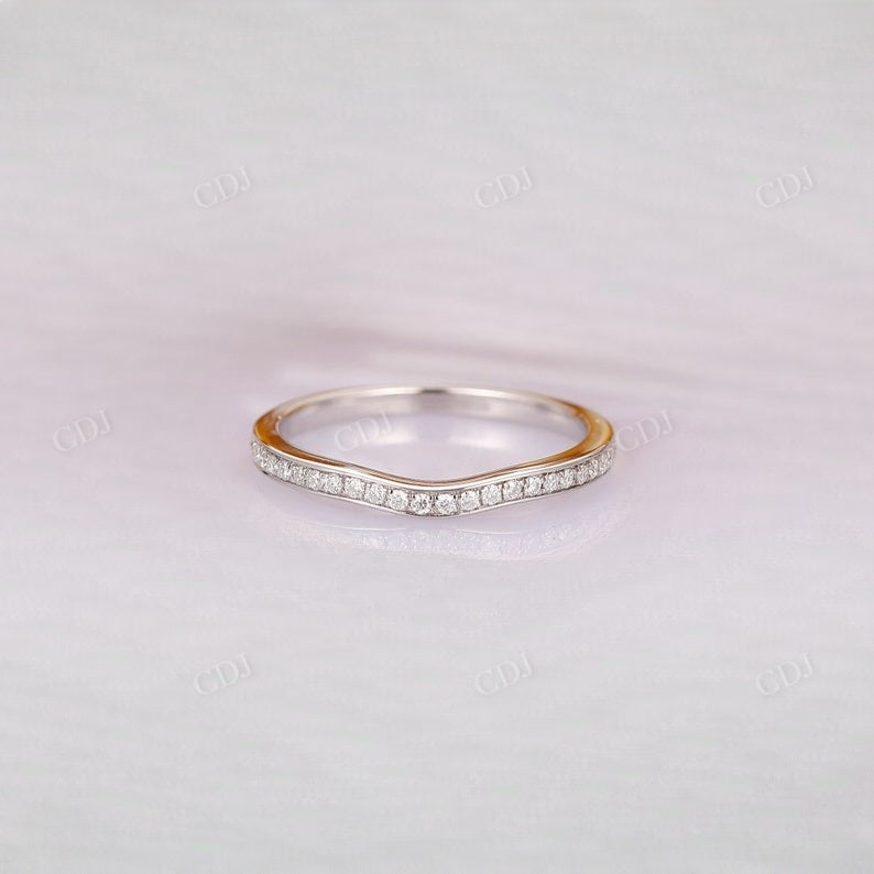 0.12CTW Half Eternity Curved Natural Diamond Wedding Band Wedding Band customdiamjewel   