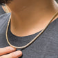 3MM Round Cut Diamond Gold Plated Silver Tennis Chain CustomDiamJewel