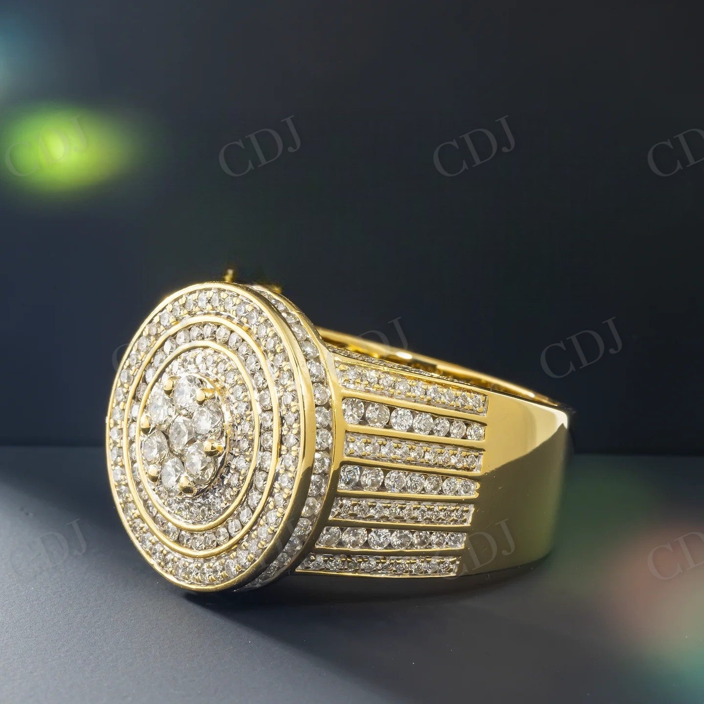 4.95 CTW Gold Plated Moissanite Unisex Ring Hip Hop Ring customdiamjewel