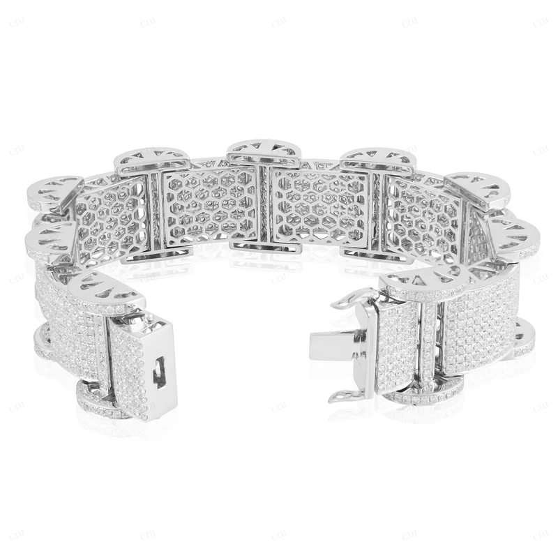 925 Sterling Silver Unique Trendy Design Bracelet For Women CustomDiamJewel