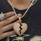 Iced Out VVS D Broken Heart Pendant hip hop jewelry CustomDiamJewel