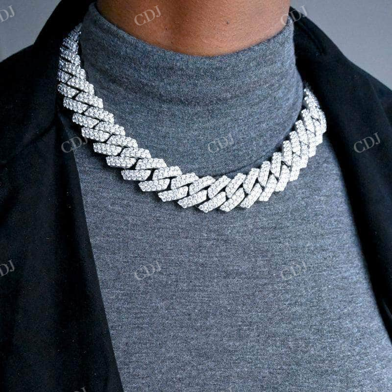 Solid Silver Gold Party Wear Miami Cuban Chain  customdiamjewel   