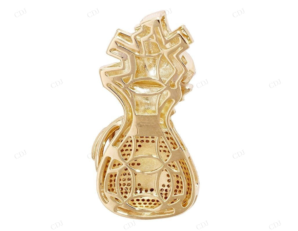 1.4" Silver Moissanite Daily Wear Money Bag Pendant CustomDiamJewel