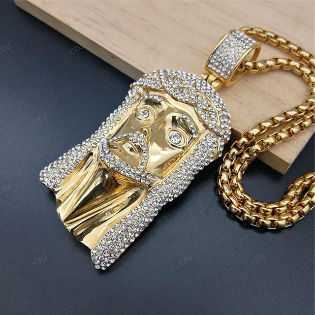 Hip Hip Custom Christ Head Jesus Pendant hip hop jewelry CustomDiamJewel