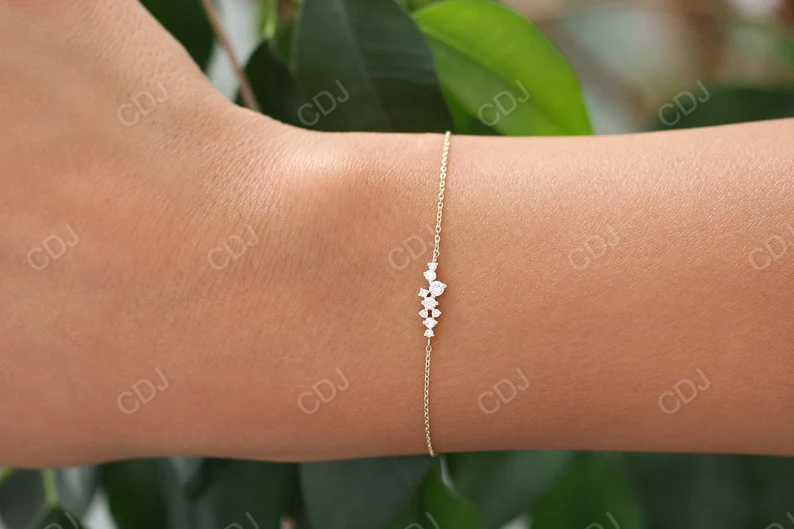 0.30CTW Moissanite Cluster Diamond Bracelet  customdiamjewel   