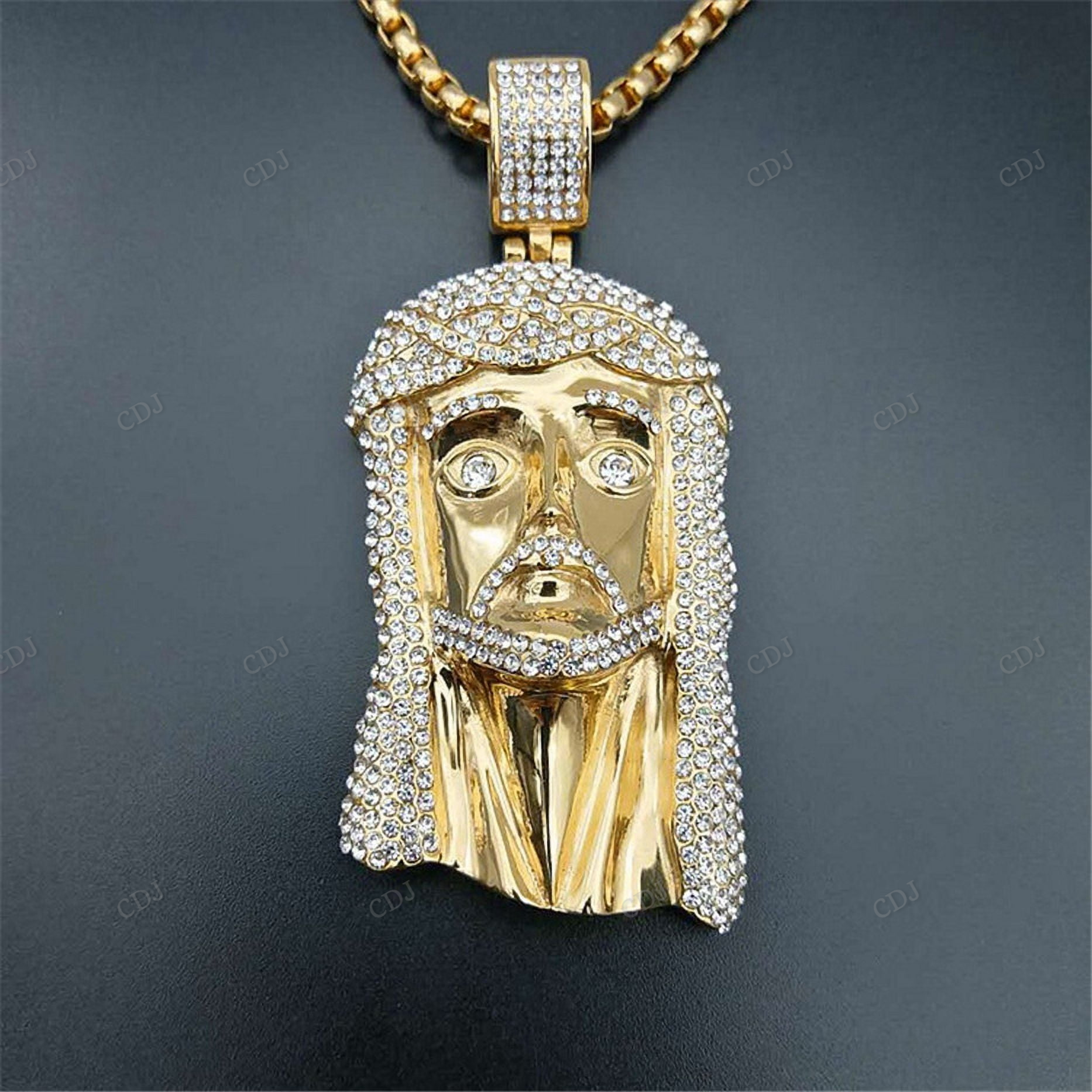 Hip Hip Custom Christ Head Jesus Pendant hip hop jewelry CustomDiamJewel