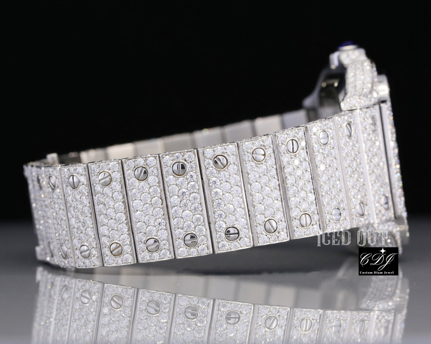 Luxury Fully VVV Moissanite Diamond Iced Out Hip Hop Buss Down Watch customdiamjewel