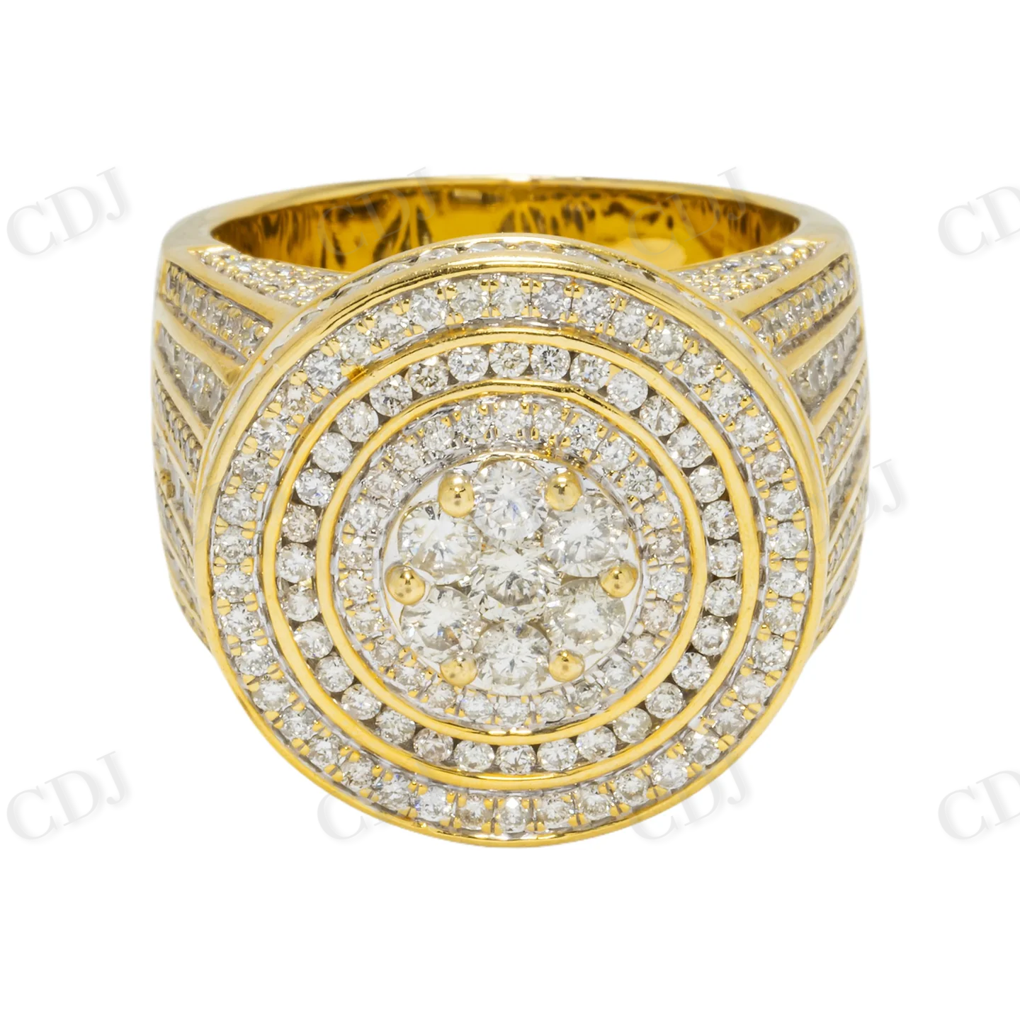 4.95 CTW Gold Plated Moissanite Unisex Ring Hip Hop Ring customdiamjewel