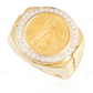 14K Yellow Gold Pure Coin Lab Grown Diamond Ring hip hop jewelry CustomDiamJewel