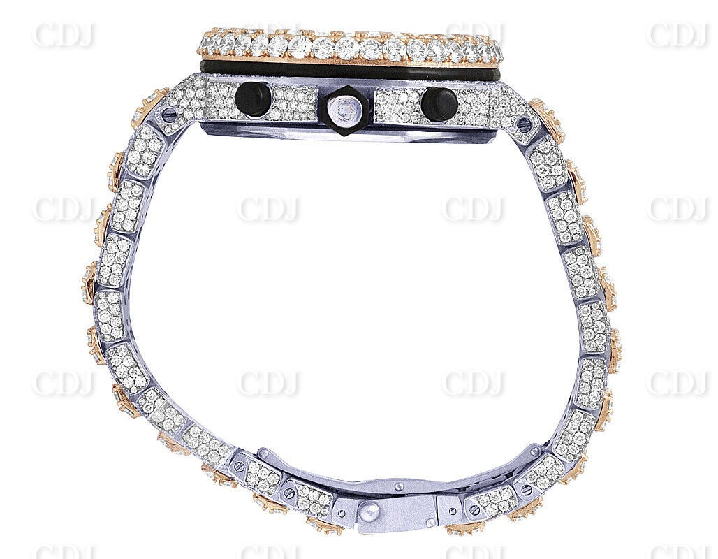 Fully Iced Out AP Lab Grown Diamond Hip Hop Watch customdiamjewel