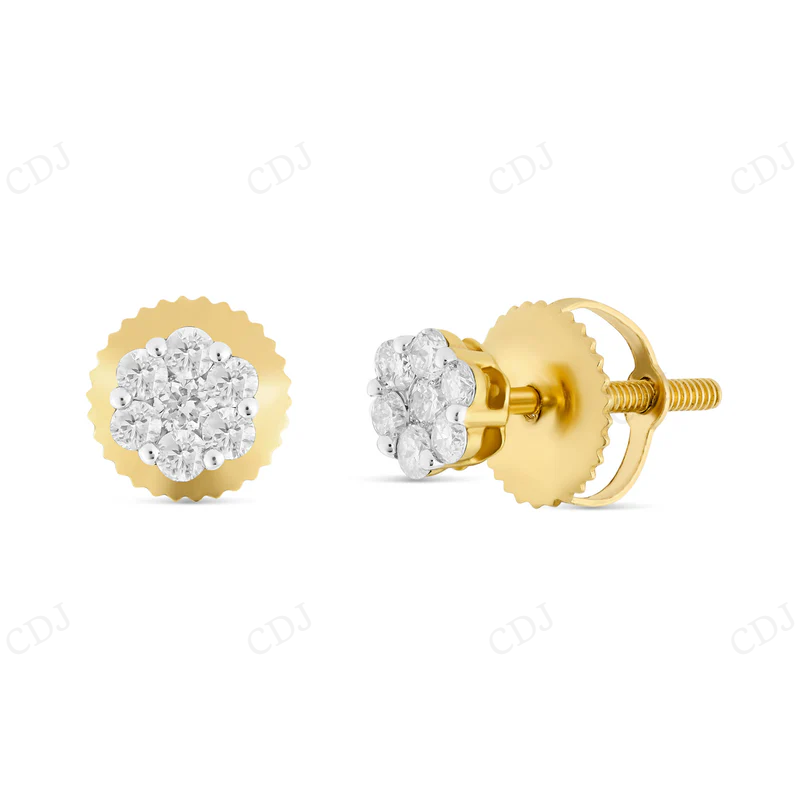 0.25 CT 14K Gold Diamond Flower Set Stud Earrings Stud earrings CustomDiamJewel