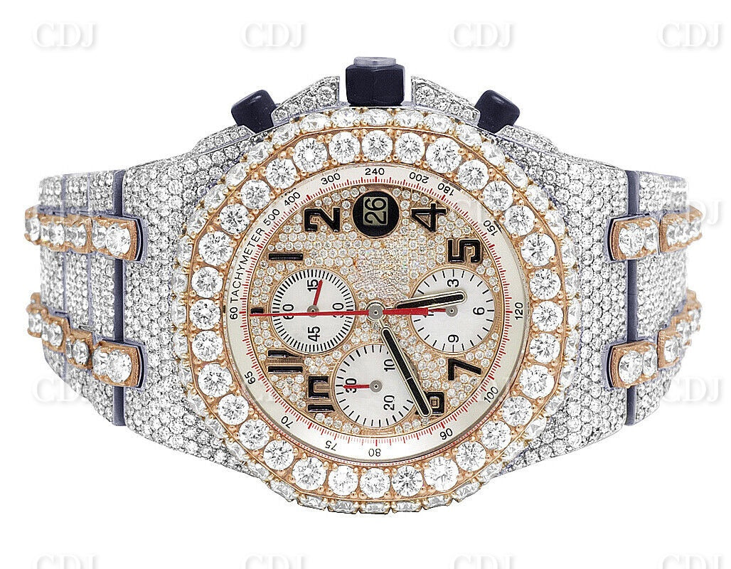 Fully Iced Out AP Chrono Two Tone watch customdiamjewel