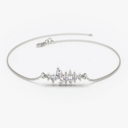 0.30CTW Moissanite Cluster Diamond Bracelet  customdiamjewel Sterling Silver White Gold VVS-EF