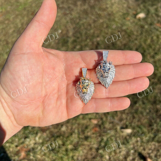 Iced Rasta Lion Crown CVD Diamond Pendant  customdiamjewel   