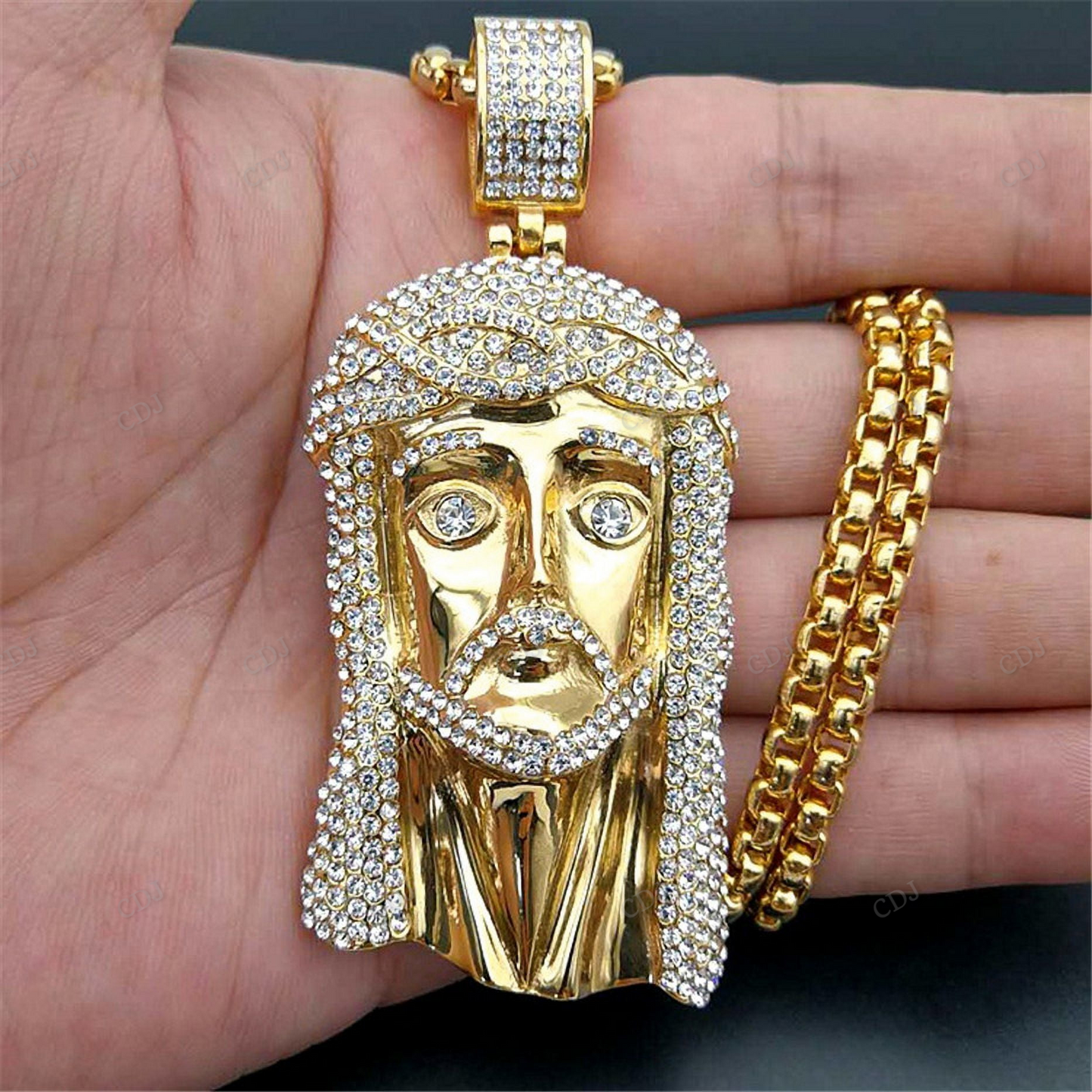 Hip Hip Custom Christ Head Jesus Pendant hip hop jewelry CustomDiamJewel