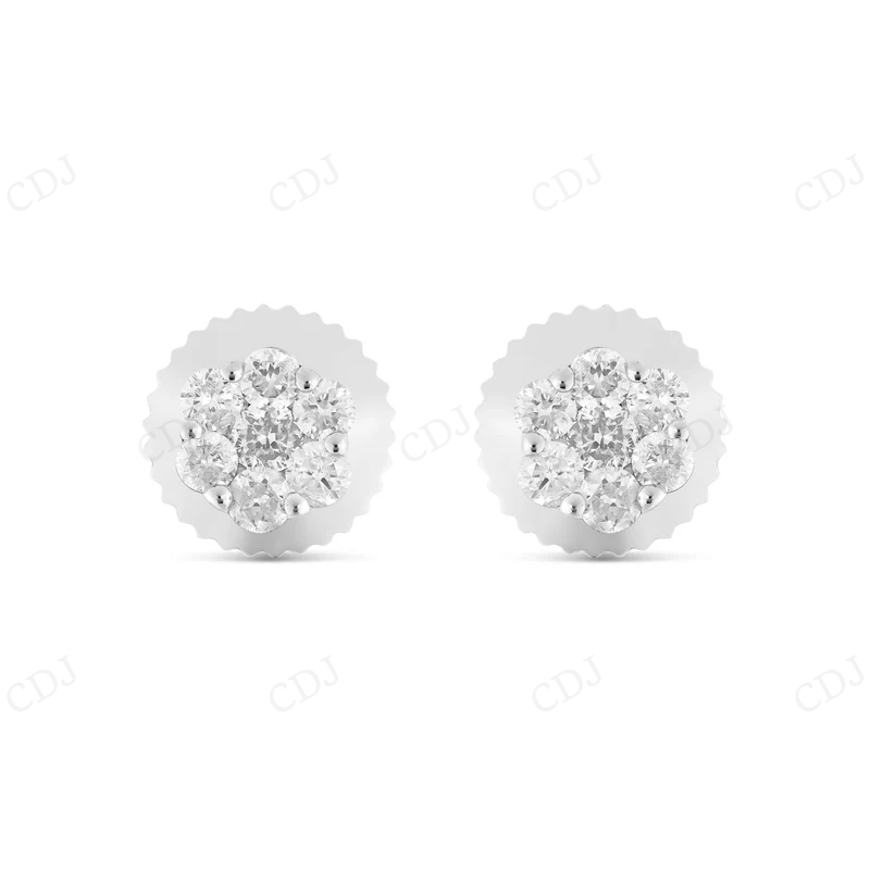 0.25 CT 14K Gold Diamond Flower Set Stud Earrings Stud earrings CustomDiamJewel