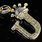 1.5" 14K Gold Natural Diamond Crown Initial 'U' Letter Pendant CustomDiamJewel