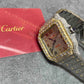 Moissanite Studded Cartier Santos Two Tone Iced Out Watch customdiamjewel