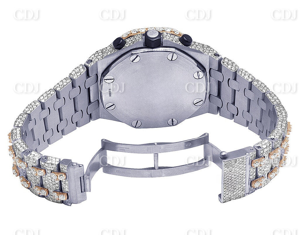 Fully Iced Out AP Chrono Two Tone watch customdiamjewel