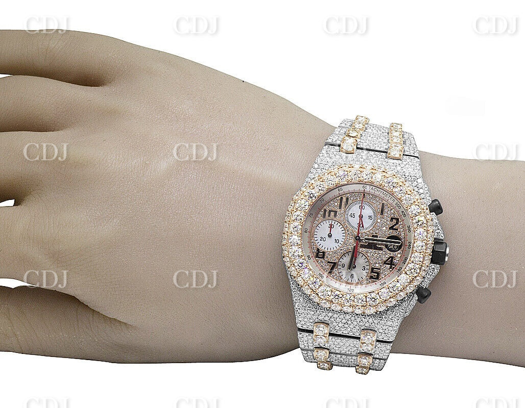 Fully Iced Out AP Chrono Two Tone watch customdiamjewel