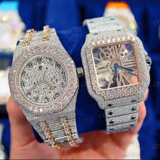 Hip Hop Custom Diamond Ice Out Bust Down Wrist Luxury Watches customdiamjewel