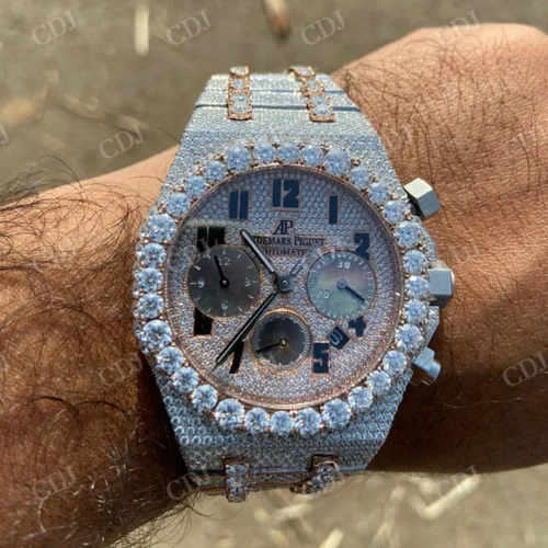 41mm Audemars Piguet Chronograph Iced Out Watch customdiamjewel