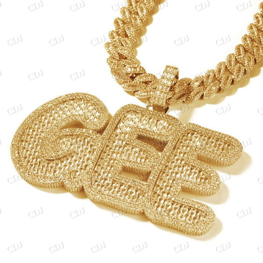 Hip Hop Moissanite Custom Letter Pendant  CustomDiamJewel   