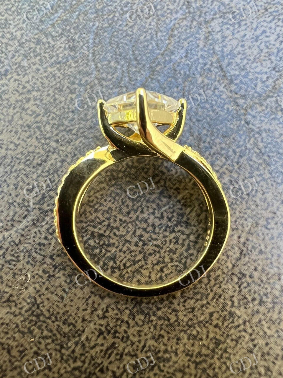 Princess Cut Moissanite Twisted Band Ring  customdiamjewel   
