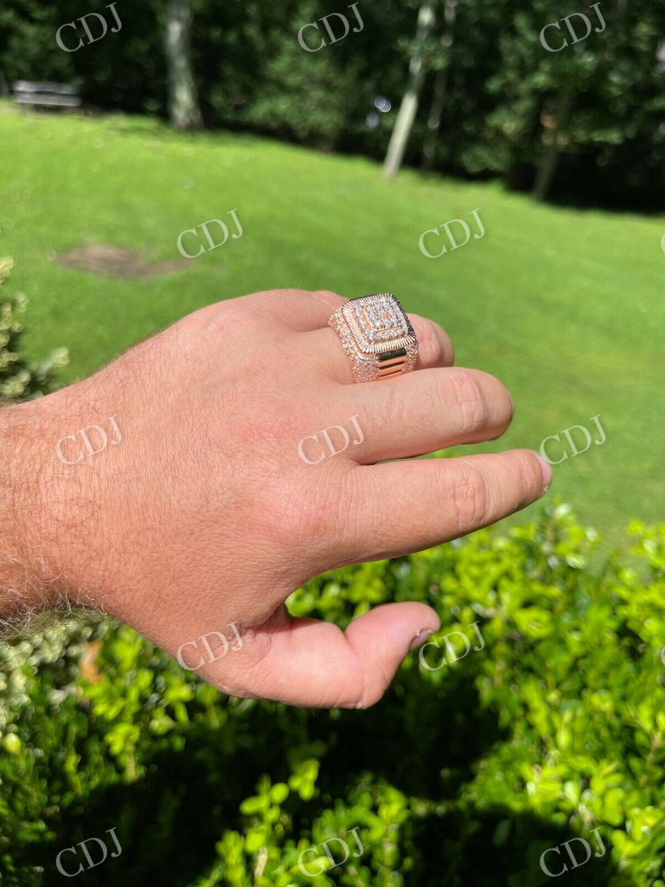 Square Hip Hop Diamond Men's Ring customdiamjewel