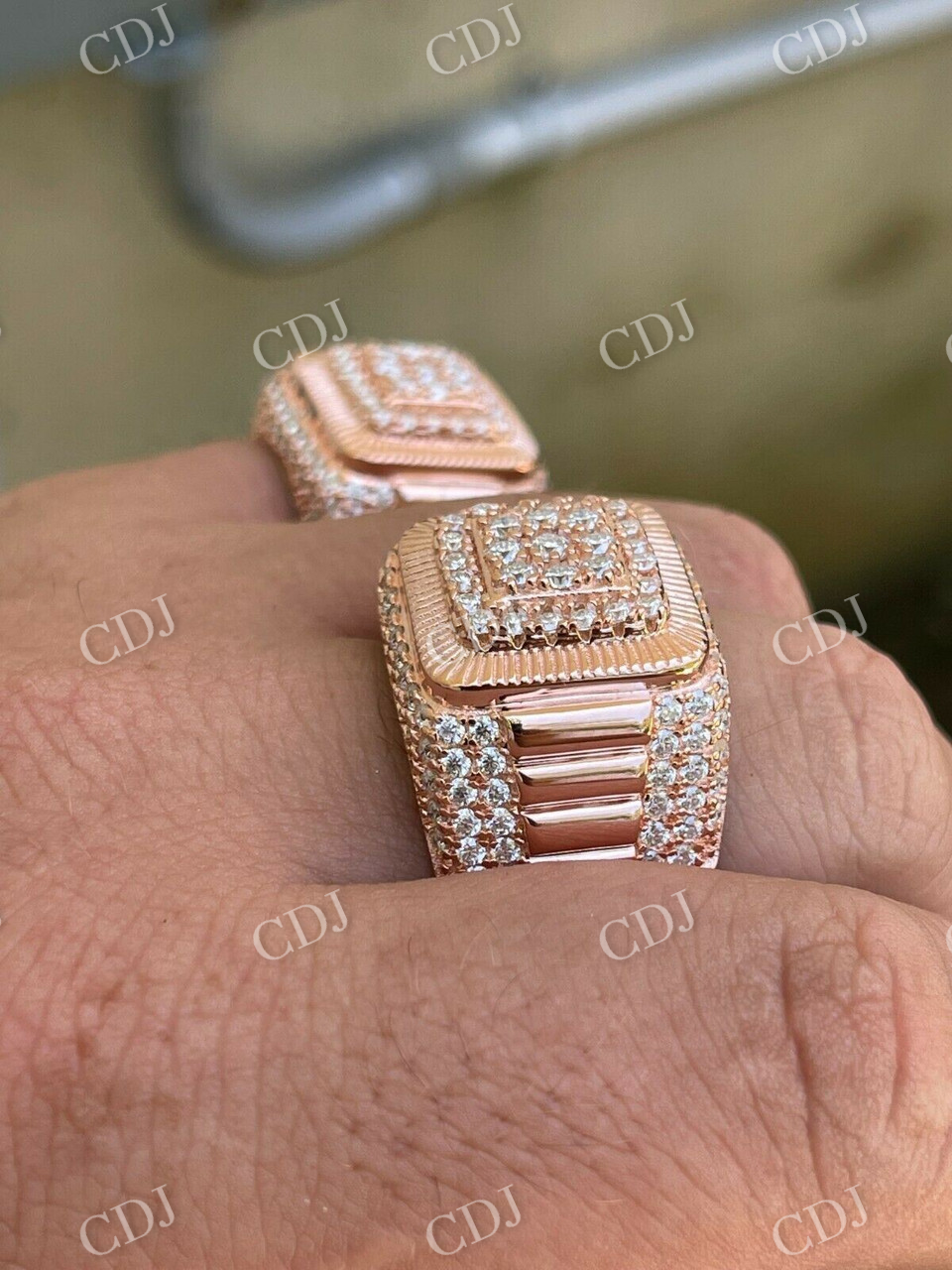 Square Hip Hop Diamond Men's Ring customdiamjewel