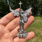 St Michael Slaying Dragon Archangel Pendant  customdiamjewel   