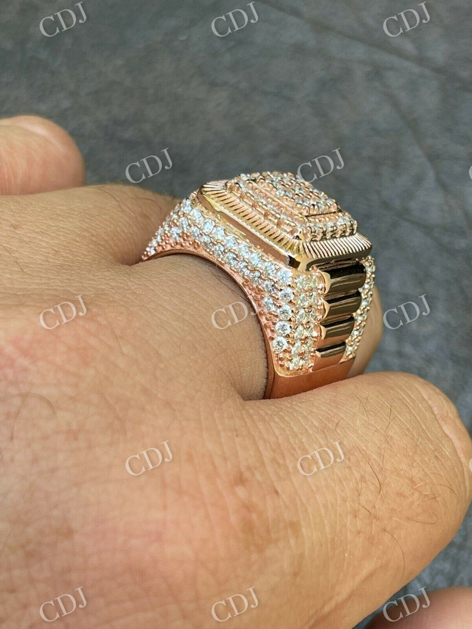 Square Hip Hop Diamond Men's Ring customdiamjewel