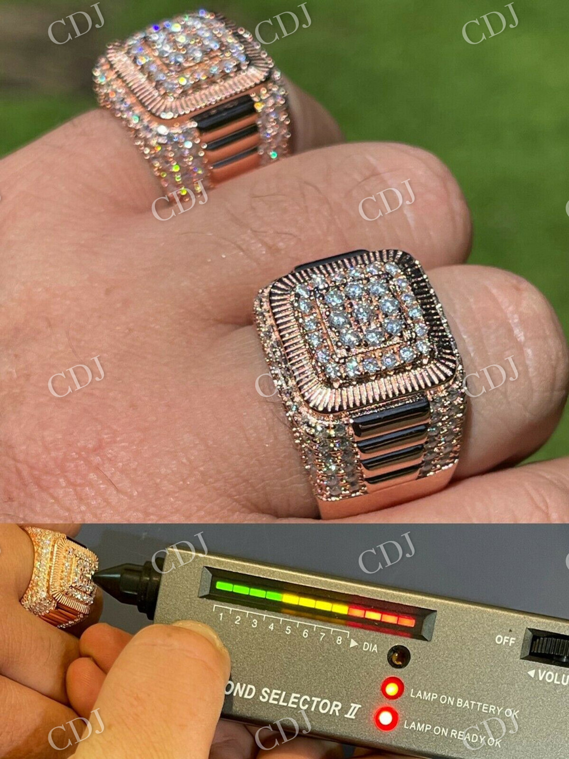 Square Hip Hop Diamond Men's Ring customdiamjewel