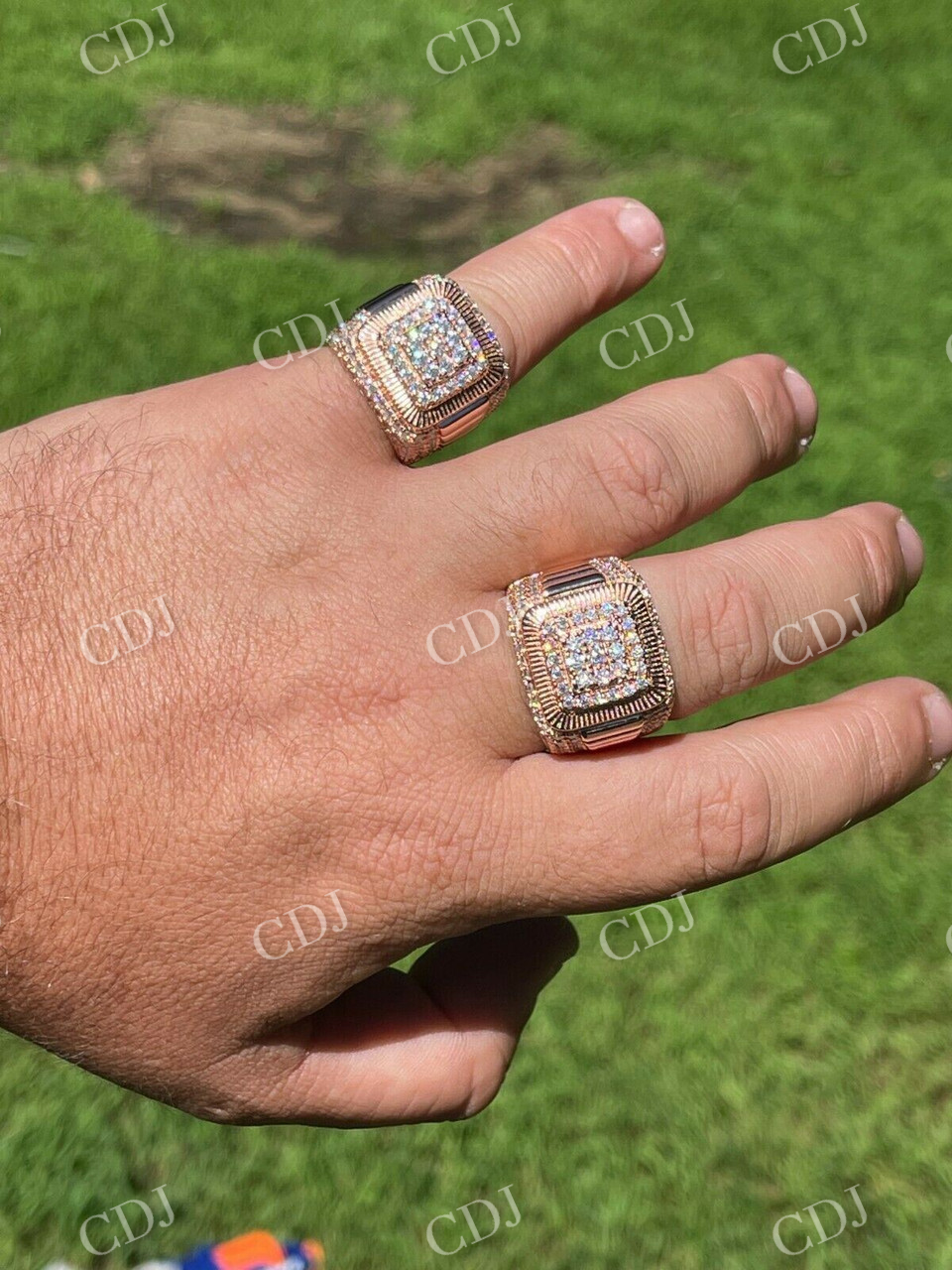 Square Hip Hop Diamond Men's Ring customdiamjewel