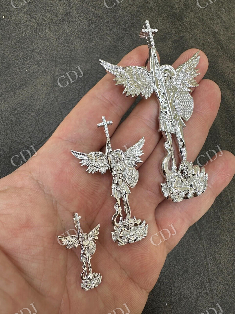 St Michael Slaying Dragon Archangel Pendant  customdiamjewel   