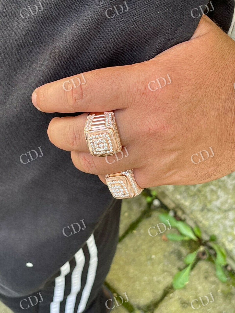 Square Hip Hop Diamond Men's Ring customdiamjewel