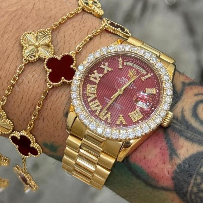 Male Stylist Exquisite Custom Handmade Moissanite Rolex Watches hip hop jewelry CustomDiamJewel