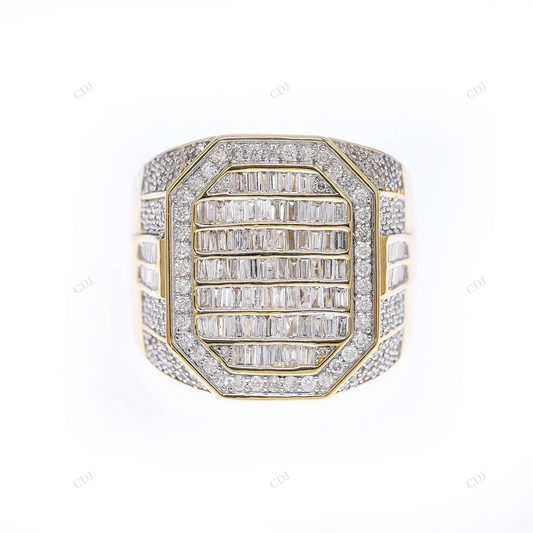 VVS Moissanite Octagon Baguette Iced Out Ring hip hop jewelry customdiamjewel