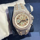 Fully Iced Out Hip Hop AP Chrono Luxury Two Tone Diamond Watch customdiamjewel