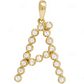 1" 0.25 CTW 10K Yellow Gold Real Diamond Initial A Pendant CustomDiamJewel