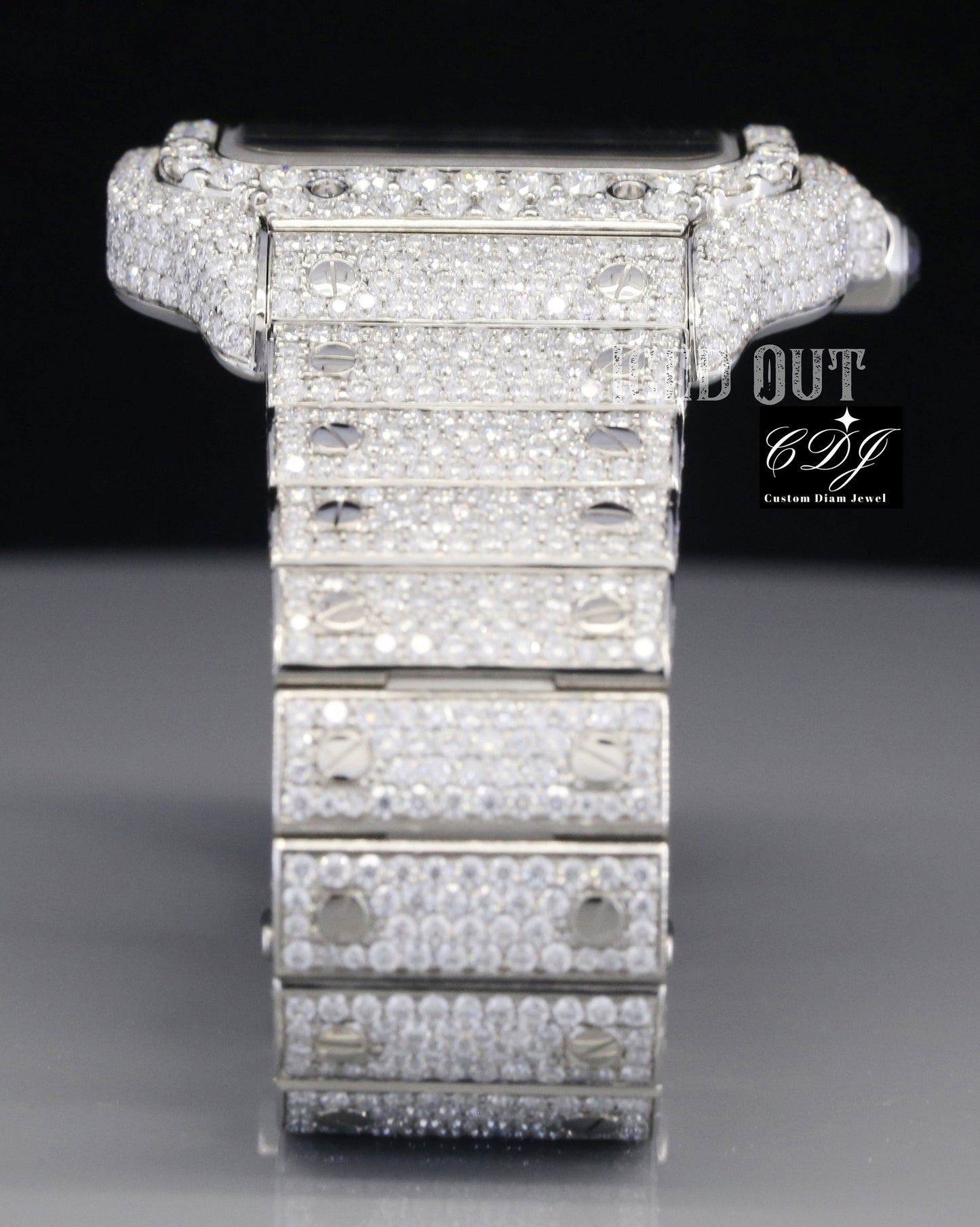 Hip Hop Square Shape Men's Iced Out Moissanite Watch customdiamjewel