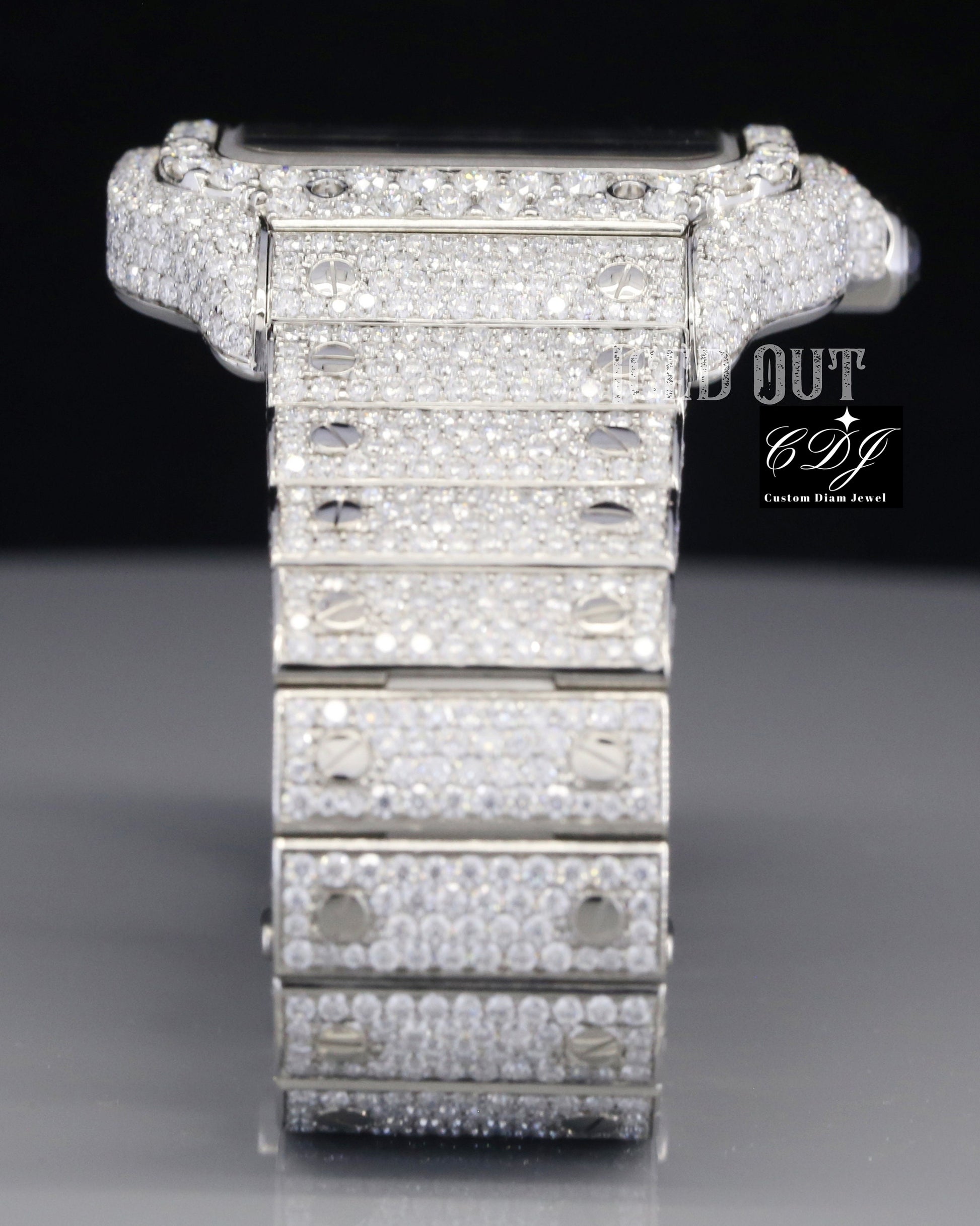 Hip Hop Square Shape Men's Iced Out Moissanite Watch customdiamjewel