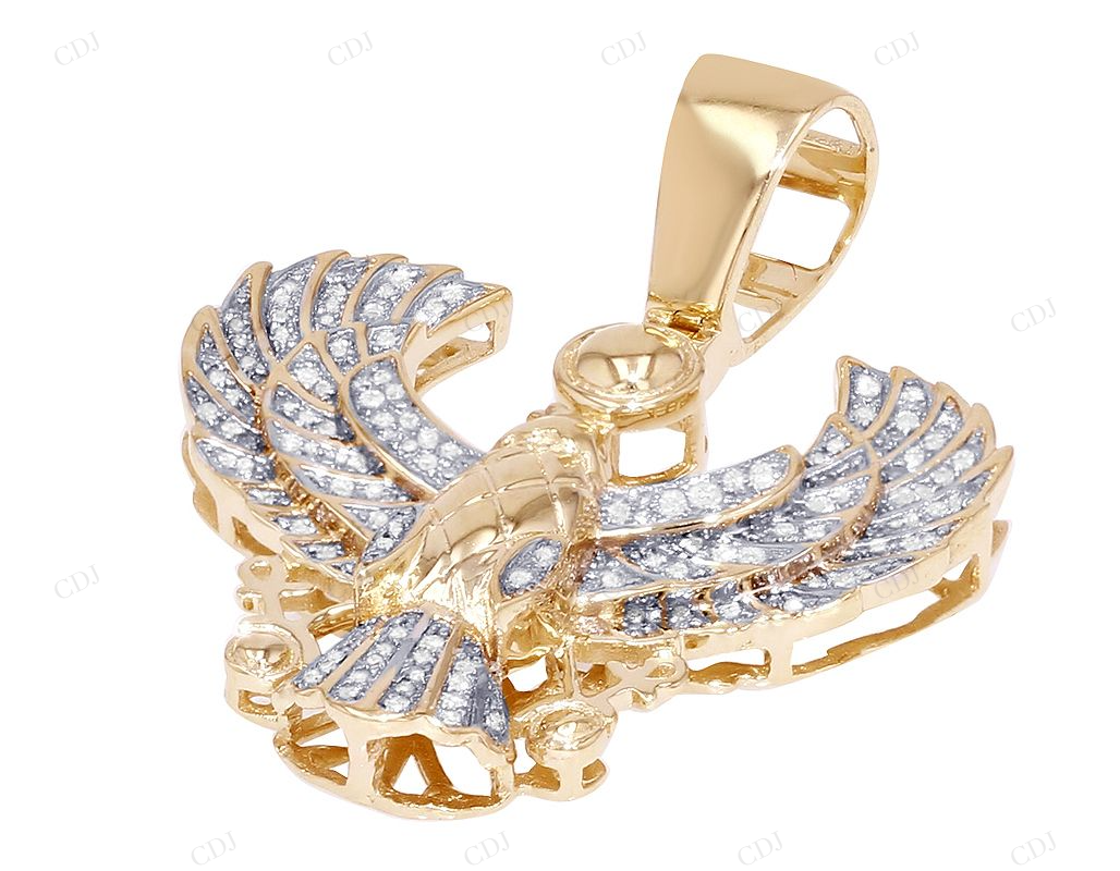 Unique Sterling Silver Eagle Moissanite Pendant CustomDiamJewel