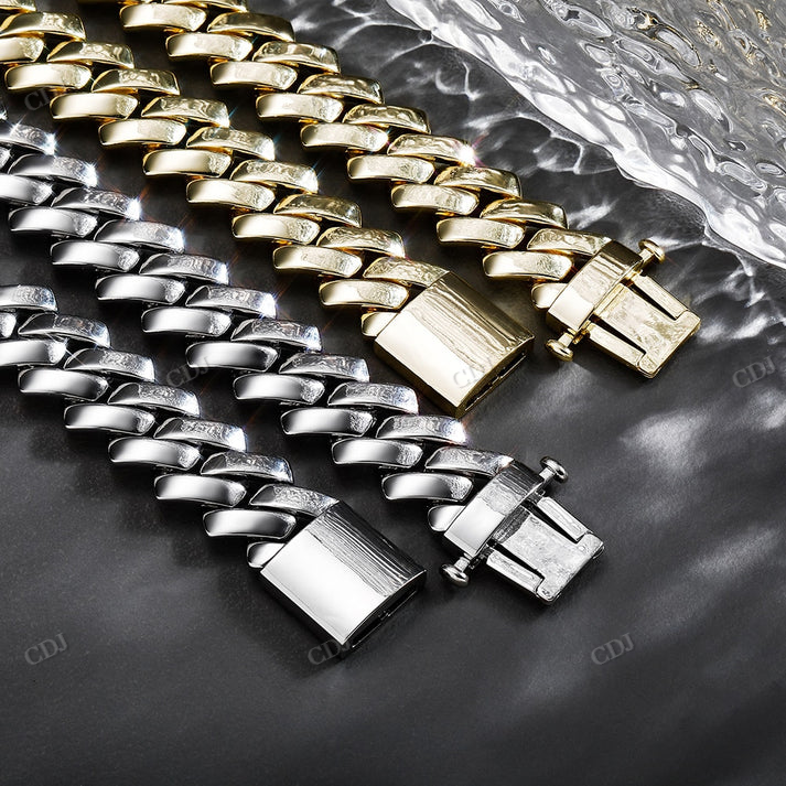 18MM Solid Gold Cuban Chain hip hop jewelry CustomDiamJewel