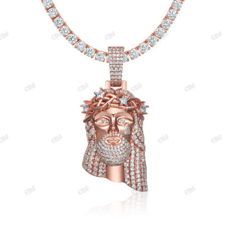 Hip Hop Gold Plated Stellar Jesus Pendant hip hop jewelry CustomDiamJewel