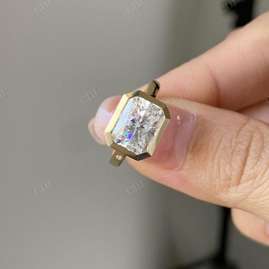 Bezel Set Lab Grown Diamond Solitaire Ring customdiamjewel